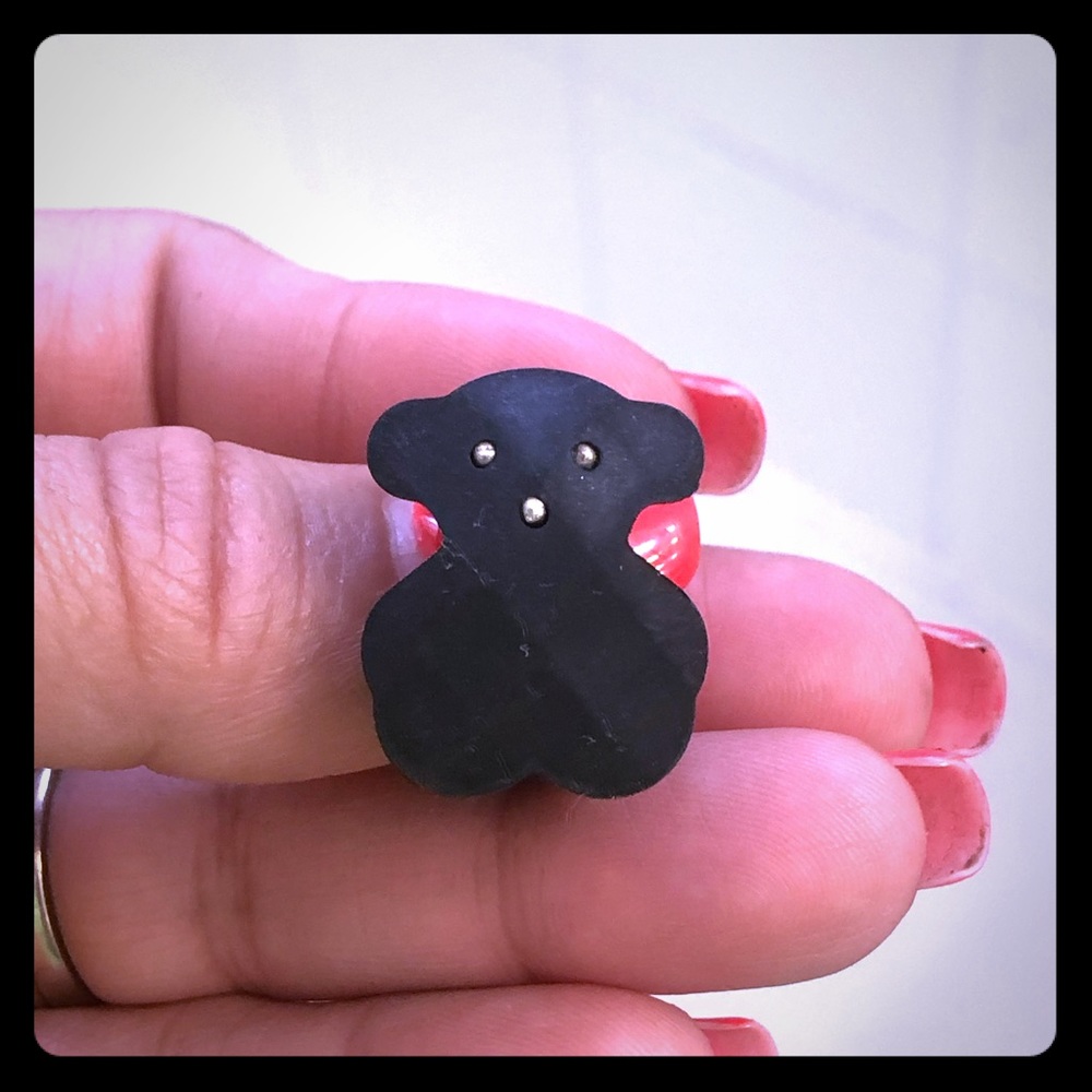 Authentic Silver TOUS Bear Ring with Silicone